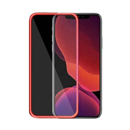 Fluoreszkáló Apple iPhone 11 Pro (5.8) 2019 előlapi üvegfólia piros
