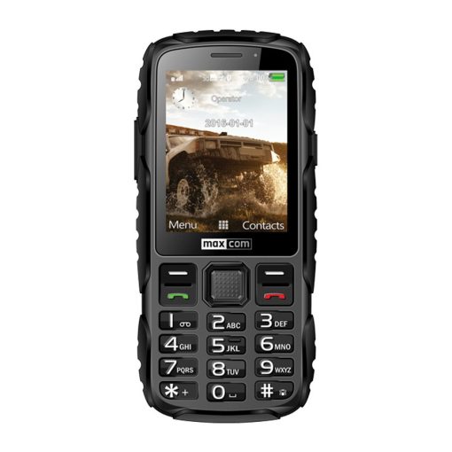 Maxcom MM920 mobiltelefon, kártyafüggetlen-, ütés-, por-, víz (IP67)- és sár ellen fekete (ma