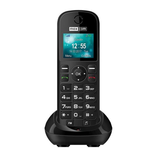 Maxcom MM35D mobiltelefon asztali töltővel, egy sim-es, kártyafüggetlen, fm rádiós fekete (mag
