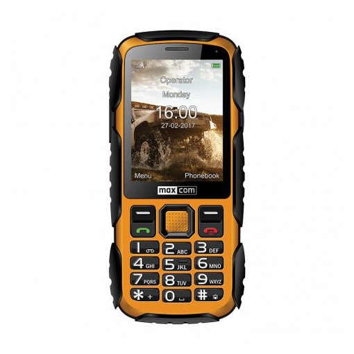 Maxcom MM920 mobiltelefon, kártyafüggetlen-, ütés-, por-, víz (IP67)- és sár ellen sárga (ma