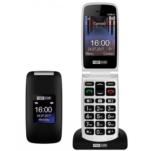 Maxcom MM824 kártyafüggetlen mobiltelefon, extra nagy gombokkal, vészhívóval fekete (magyar nye