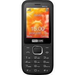   Maxcom MM142 mobiltelefon, dual sim-es kártyafüggetlen, bluetooth-os, fm rádiós fekete (magyar n