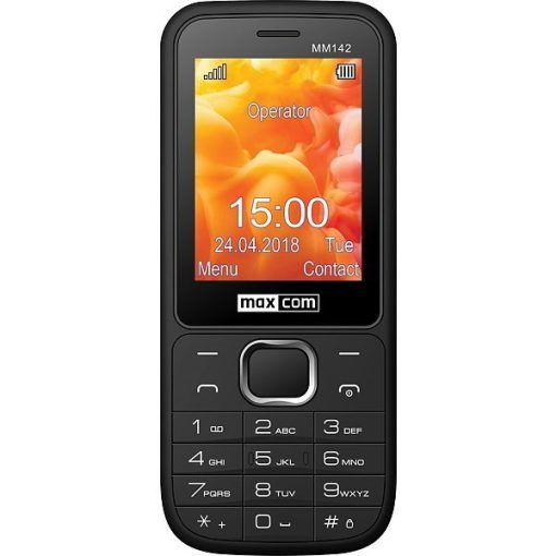 Maxcom MM142 mobiltelefon, dual sim-es kártyafüggetlen, bluetooth-os, fm rádiós fekete (magyar n