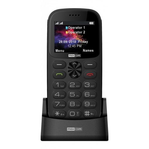 Maxcom MM471 mobiltelefon, dual sim-es kártyafüggetlen, extra nagy gombokkal, vészhívóval feket