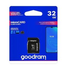   Goodram microSDHC 32GB Class 10 memóriakártya SD adapterrel Artisjus matricával - M1AA-0320R12