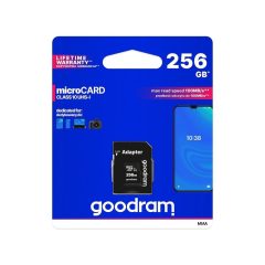   Goodram microSDHC 256GB Class 10 memóriakártya SD adapterrel Artisjus matricával - M1AA-2560R12