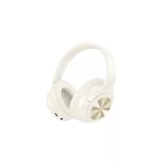   Hoco W54 bluetooth fejhallgató SZTEREO (v5.4, aktív zajszűrő, 3.5mm jack aljzat) KRÉM (W54_W)