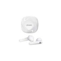   Usams SD01 bluetooth fülhallgató SZTEREO (v5.0, TWS, mikrofon, zajszűrő + töltőtok) FEHÉR (BHUSD01)