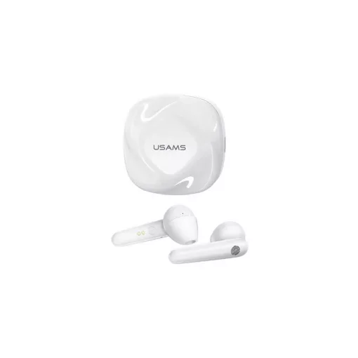 Usams SD01 bluetooth fülhallgató SZTEREO (v5.0, TWS, mikrofon, zajszűrő + töltőtok) FEHÉR (BHUSD01)