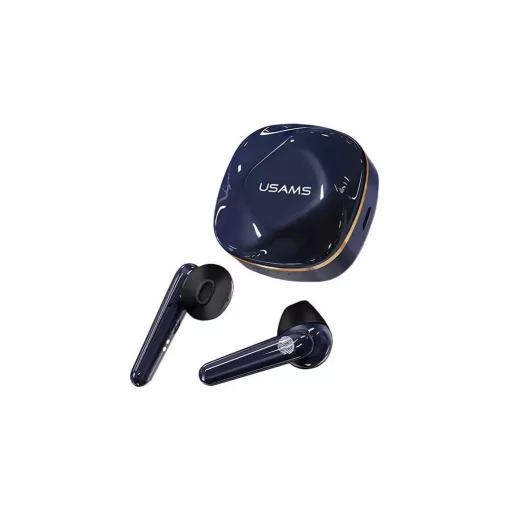 Usams SD02 bluetooth fülhallgató SZTEREO (v5.0, TWS, mikrofon, zajszűrő + töltőtok) SÖTÉTKÉK (BHUSD02)