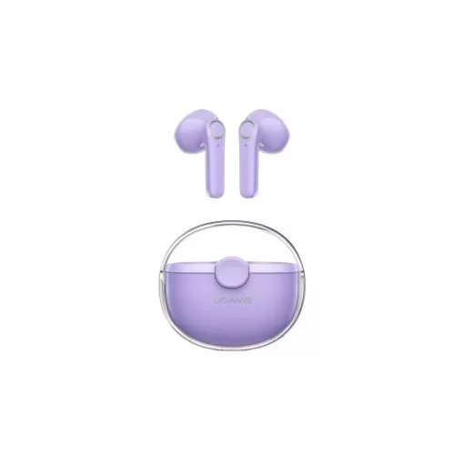 Usams BU bluetooth fülhallgató SZTEREO (v5.1, TWS, zajszűrő + töltőtok) LILA (BHUBU02)