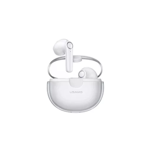 Usams BU01 bluetooth fülhallgató SZTEREO (v5.1, TWS, mikrofon, zajszűrő + töltőtok) FEHÉR (BHUBU01)