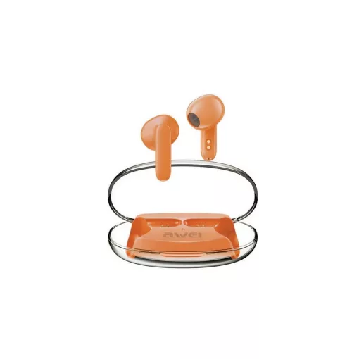 Awei T85 bluetooth fülhallgató SZTEREO (v5.3, TWS, mikrofon, zajszűrő + töltőtok) NARANCSSÁRGA (T85_O)