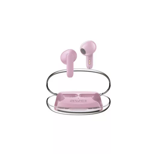 Awei T85 bluetooth fülhallgató SZTEREO (v5.3, TWS, mikrofon, zajszűrő + töltőtok) RÓZSASZÍN (T85_P)