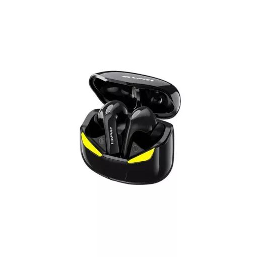Awei T35 bluetooth fülhallgató SZTEREO (v5.0, TWS, mikrofon, zajszűrő, gamer, vízálló + töltőtok) FEKETE (T35_B)