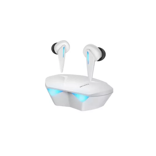 Awei T23 bluetooth fülhallgató SZTEREO (v5.0, TWS, mikrofon, vízálló, gamer + töltőtok) FEHÉR (T23_W)