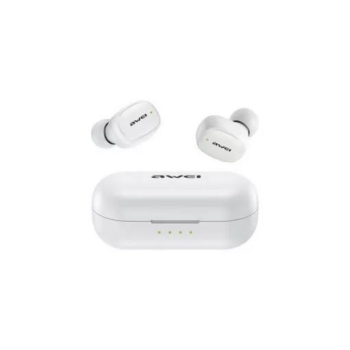 Awei T13 PRO bluetooth fülhallgató SZTEREO (v5.1, TWS, vízálló, extra mini + töltőtok) FEHÉR (T13_PRO_W)