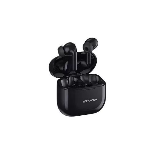 Awei T1 PRO bluetooth fülhallgató SZTEREO (v5.3, TWS, mikrofon, IPX6 vízálló + töltőtok) FEKETE (T1_PRO_B)