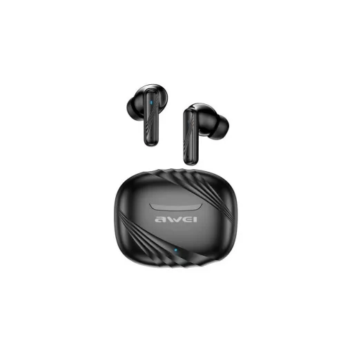 Awei bluetooth fülhallgató SZTEREO (v5.4, TWS, aktív zajszűrő, mikrofon + töltőtok) FEKETE (TA6)