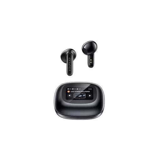 Awei TP97 bluetooth fülhallgató SZTEREO (v5.4, TWS, mikrofon, zajszűrő, érintőkijelző + töltőtok) FEKETE (TP97_B)