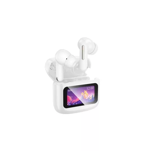 Hoco EQ14 bluetooth fülhallgató SZTEREO (v5.3, TWS, mikrofon, zajszűrő, érintőkijelző + töltőtok) FEHÉR (EQ14_W)