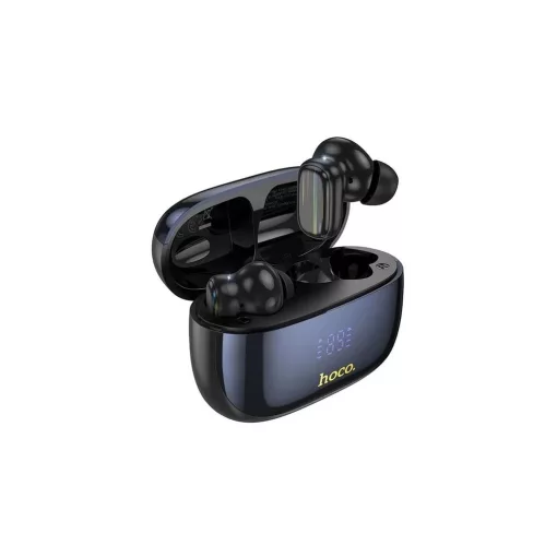 Hoco EQ20 bluetooth fülhallgató SZTEREO (v5.4, TWS, mikrofon, LED kijelző, aktív zajszűrő + töltőtok) FEKETE (EQ20_B)