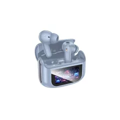   Hoco EQ21 bluetooth fülhallgató SZTEREO (v5.4, TWS, mikrofon, aktív zajszűrő, érintőkijelző + töltőtok) VILÁGOSKÉK (EQ21_BL)