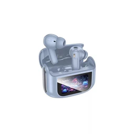 Hoco EQ21 bluetooth fülhallgató SZTEREO (v5.4, TWS, mikrofon, aktív zajszűrő, érintőkijelző + töltőtok) VILÁGOSKÉK (EQ21_BL)