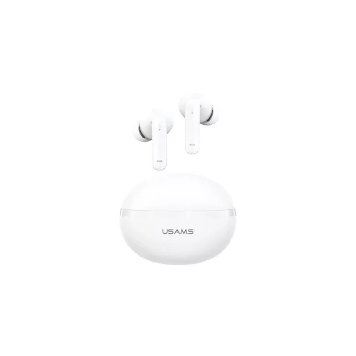 Usams ECHO E02 bluetooth fülhallgató SZTEREO (v5.3, TWS, aktív zajszűrő + töltőtok) FEHÉR (BHE0202)