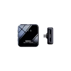   Remax bluetooth mikrofon (Type-C, zajszűrő, 360°, LAVALIER csiptethető, LED jelzés) FEKETE (K11)
