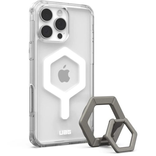 UAG Urban Armor Gear PLYO tok iPhone 16 Pro Max készülékhez, MagSafe és Magnetic Ring Stand kompatibilis, jégfehér/titán