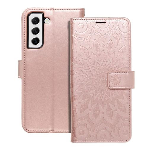 MEZZO Mandala könyvtok Samsung S21 FE készülékhez rózsaarany