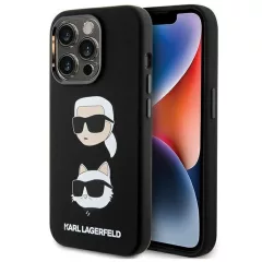   KARL LAGERFELD tok iPhone 15 Pro Max készülékhez KLHCP15XSDHKCNK (Silicone KC) fekete