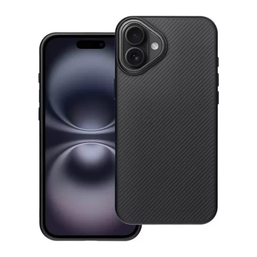 iPhone 16 PLUS készülékhez Carbon Elite Mag Cover tok MagSafe-kompatibilis fekete