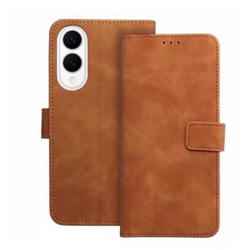 TENDER könyvtok SAMSUNG S25 Edge készülékhez, barna