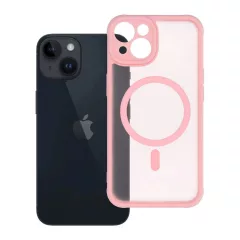   iPhone 14 készülékhez tok Full Matte Mag Cover, MagSafe-kompatibilis, világos rózsaszín