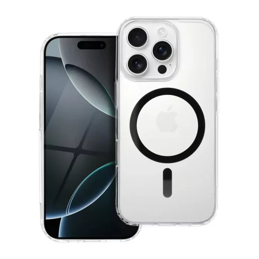 iPhone 13 Pro Max készülékhez Drop Glue Colorful Ring Mag Cover MagSafe-kompatibilis tok fekete