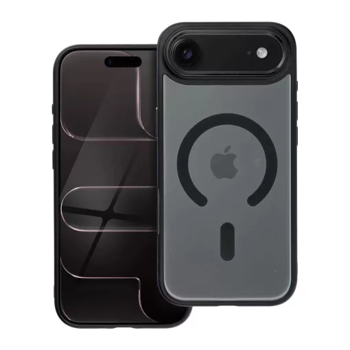 iPhone 17 készülékhez AIR Matte Mag Cover tok, MagSafe-kompatibilis, fekete