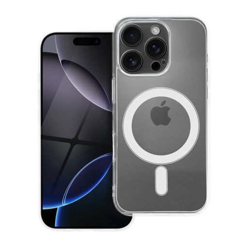 iPhone 15 PRO készülékhez 2 mm vastag Mag Cover tok, MagSafe-kompatibilis, kameravédelem, átlátszó