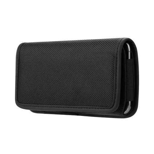 Vízszintes univerzális tok OXFORD Model 3 iPhone 11 / 11 Pro / 12 / 12 Pro / 13 / 13 Pro / Samsung A10 / A41 / A50 / A51 / Huawei P30 Lite / P40 / P8 / P9 Lite készülékhez fekete