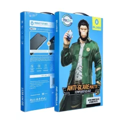   5D Mr. Monkey Glass kijelzővédő Apple iPhone 17 Pro Max készülékhez (Anti-Glare Strong Matte) fekete