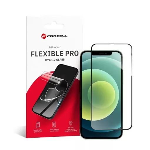 Forcell Flexible 5D hibrid üvegfólia iPhone 12/12 Pro készülékhez fekete