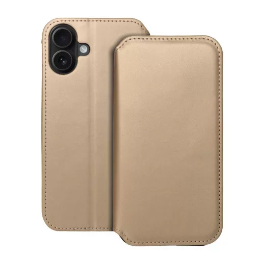 DUAL POCKET notesz tok iPhone 16 Plus készülékhez arany