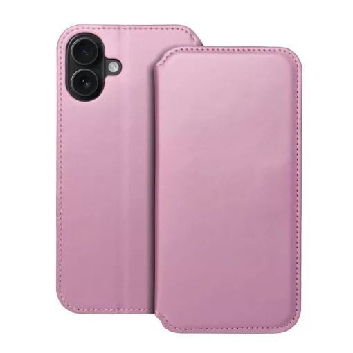 DUAL POCKET könyvtok iPhone 16 Plus készülékhez világos rózsaszín