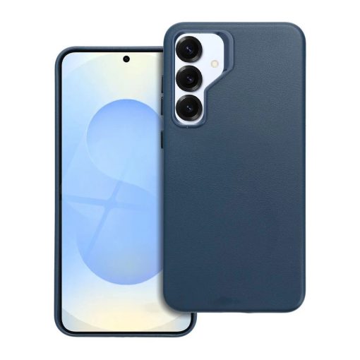 Samsung S25 PLUS készülékhez Leather Mag Cover MagSafe-kompatibilis tok kék