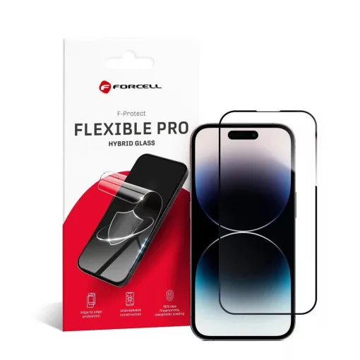 Forcell hibrid üvegfólia iPhone 14 PRO készülékhez Flexible 5D fekete