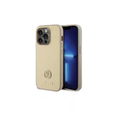   GUESS tok iPhone 15 Pro készülékhez GUHCP15LPS4DGPD (Strass Metal Logo) arany