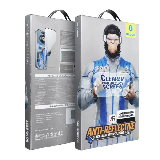 5D Mr. Monkey Glass kijelzővédő Strong Premium Ultra Clear AR Apple iPhone 16 Pro Max készülékhez fekete