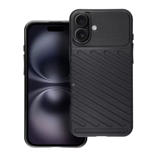 iPhone 16 PLUS készülékhez Thunder tok, fekete