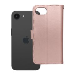   MEZZO Teddy Bear könyvtok iPhone 16e/17e (SE 4 2025) készülékhez rózsaarany